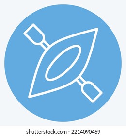 Icon Canoe. suitable for Summer symbol. blue eyes style. simple design editable. design template vector. simple illustration