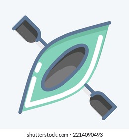 Icon Canoe. suitable for Summer symbol. doodle style. simple design editable. design template vector. simple illustration