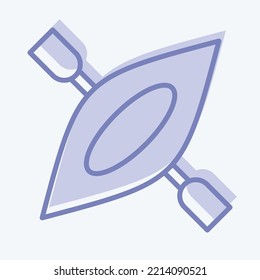 Icon Canoe. suitable for Summer symbol. two tone style. simple design editable. design template vector. simple illustration