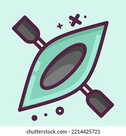 Icon Canoe. suitable for Summer symbol. MBE style. simple design editable. design template vector. simple illustration