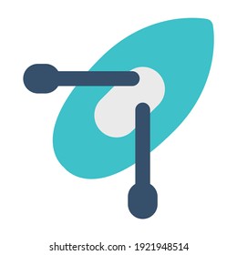 icon canoe using flat style and blue color dominate
