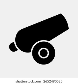 Icon canon. Military and war elements. Icon in glyph style.