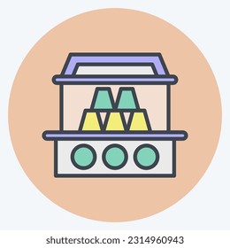 Icon Cans. related to Amusement Park symbol. color mate style. simple design editable. simple illustration