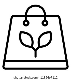 Icon of canvas bag having a leaf icon 