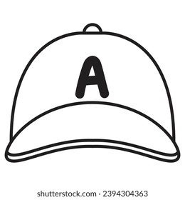 Icon of a cap in outline and vector format.