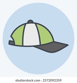 Icon Cap. related to Fabric symbol. color mate style. simple design editable