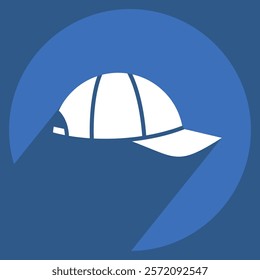 Icon Cap. related to Fabric symbol. long shadow style. simple design editable