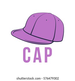 Icon cap. Vector isolated image of the headdress. The concept of street art. It can be used as prints, posters, printed materials, videos, mobile apps, web sites and print projects.