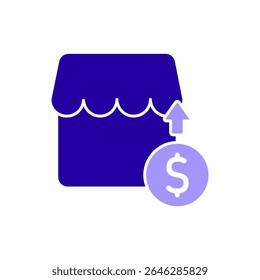 Ícone a capitalização, isolado contra um fundo limpo.