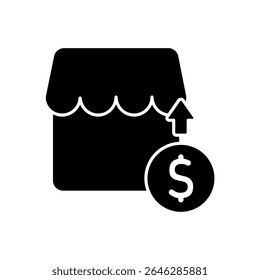 Ícone a capitalização, isolado contra um fundo limpo.