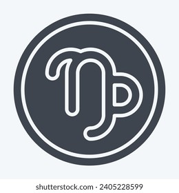 Icon Capricorn Sign. related to Horoscope symbol. glyph style. simple design editable. simple illustration