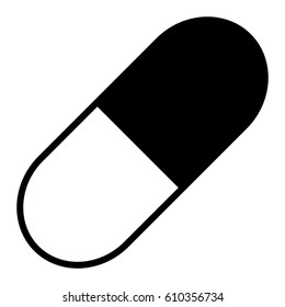 Icon of a capsule on a white background, vector illustration