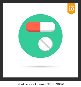 Icon of capsule and pill