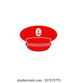 Icon captain hat with cockade.
