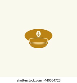 Icon captain hat with cockade.