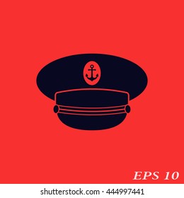 Icon captain hat with cockade.
