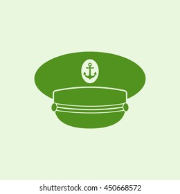 Icon captain hat with cockade.