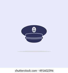 Icon captain hat with cockade.