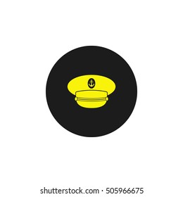 Icon captain hat with cockade.