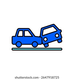 Icon a car accident, isolated against a clean background.