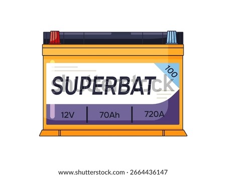 Icon of car battery with plus and minus. Automotive accumulator, reusable and rechargeable charger. Charging of automobile with electrical power, energy. Flat isolated vector illustration on white