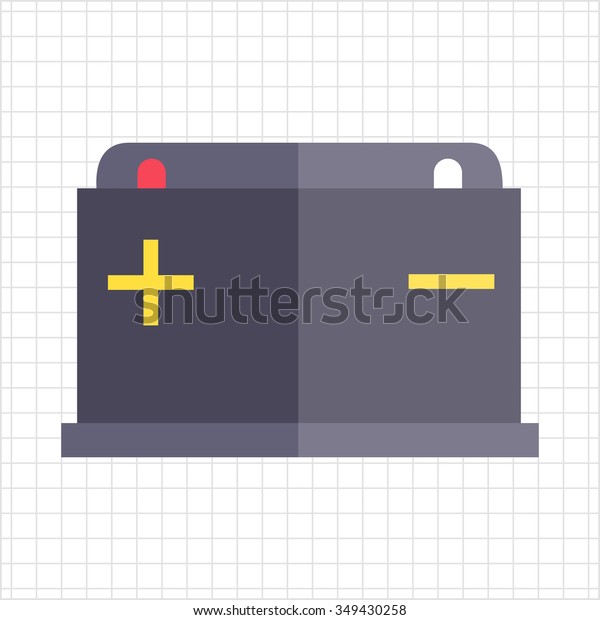 Icon of car\
battery with plus and minus\
signs