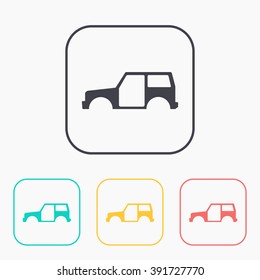 icon of car body. Color set