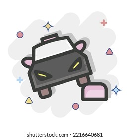 Icon Car Bump. suitable for Automotive symbol. comic Style. simple design editable. design template vector. simple illustration