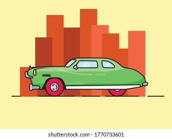 Ilustrador rojo de color del icono del coche