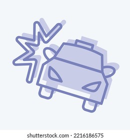 Icon Car Crash. suitable for Automotive symbol. two tone style. simple design editable. design template vector. simple illustration