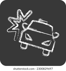 Icon Car Crash. suitable for Automotive symbol. chalk Style. simple design editable. design template vector. simple illustration