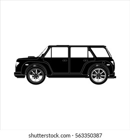 Icon car crossover black on the white background.Vector illustration.