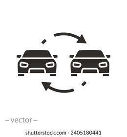 icon of car exchange, flat symbol - vector illustration