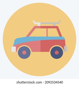 Icon Car - Flat Style - Simple illustration,Editable stroke,Design template vector, Good for prints, posters, advertisements, announcements, info graphics, etc.