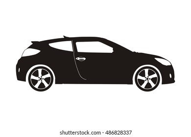 icon car hatchback black on the white background