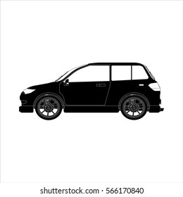 Icon car hatchback black on the white background.