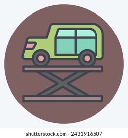 Icon Car Jack. related to Garage symbol. color mate style. simple design editable. simple illustration