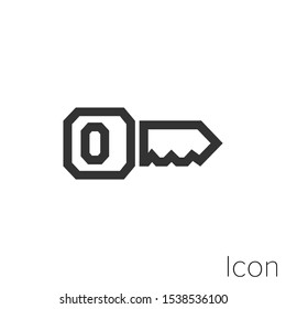 Icon car key in black and white Illustration.