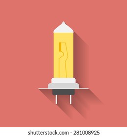 Icon of Car lamp bulb. Flat style