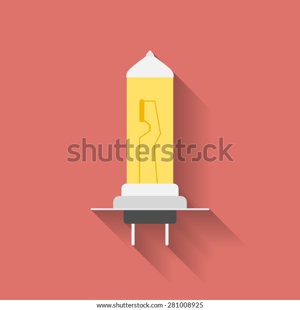 Icon of Car lamp bulb. Flat\
style