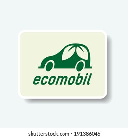 icon with car and leaves