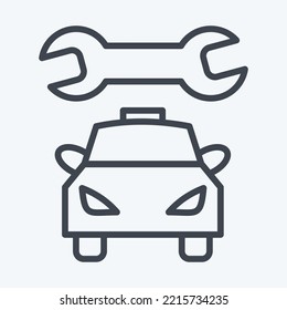 Icon Car Mechanic. suitable for Automotive symbol. line style. simple design editable. design template vector. simple illustration