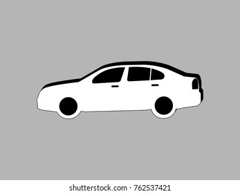 Icon car on gray background.