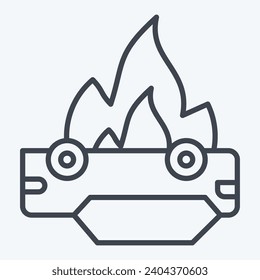 Icon Car. related to Firefighter symbol. line style. simple design editable. simple illustration
