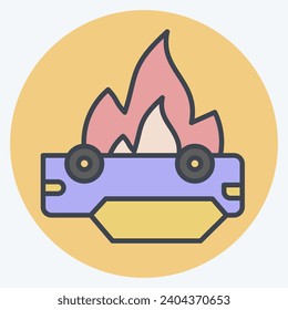 Icon Car. related to Firefighter symbol. color mate style. simple design editable. simple illustration