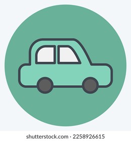 Icon Car. related to Car Service symbol. Color Mate Style. repairin. engine. simple illustration