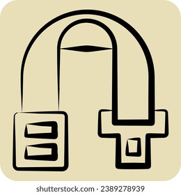 Icon Car Seatbelt. related to Car Parts symbol. hand drawn style. simple design editable. simple illustration