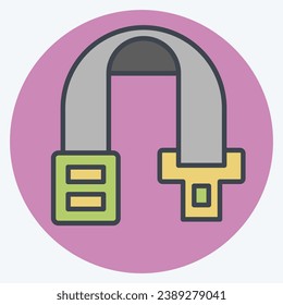 Icon Car Seatbelt. related to Car Parts symbol. color mate style. simple design editable. simple illustration