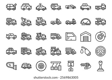 Icon of car set. Good for Article icon, website icon element, design element, or educational poster element.