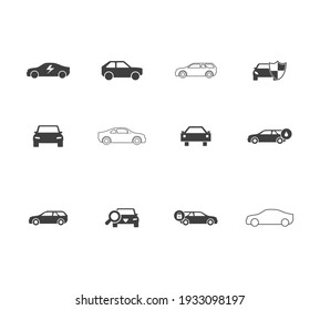 Icon Car. Car Sign. Vector Illustration
